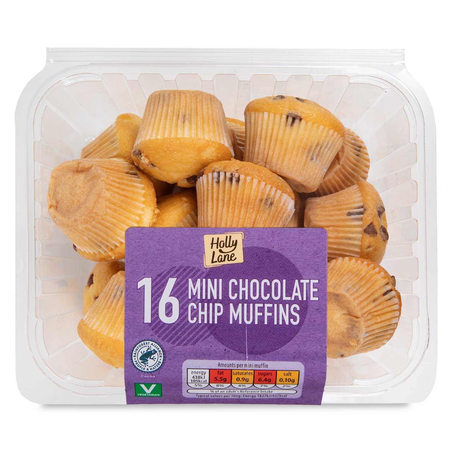 Holly Lane Mini Chocolate Chip Muffins 336g/16 Pack