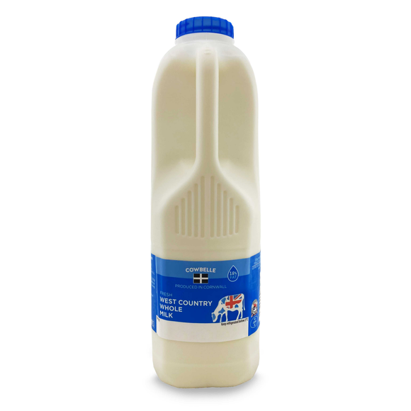 Cowbelle West Country Whole Milk 3.6% Fat 2 Pints/1.14l