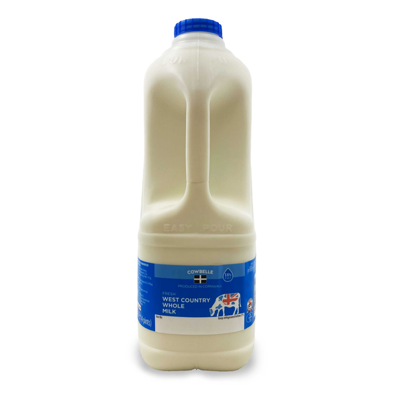 Cowbelle West Country Whole Milk 3.6% Fat 2.27l/4 Pints