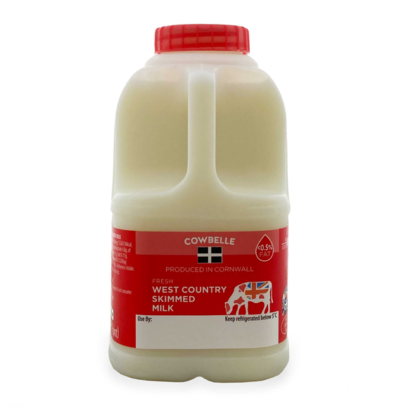 Cowbelle West Country Skimmed Milk 568ml/1 Pint