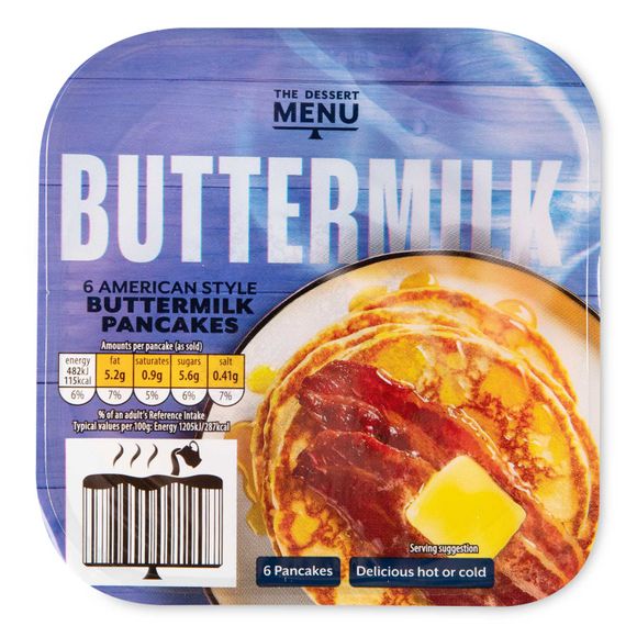 Dessert Menu American Style Buttermilk Pancakes 6 Pack