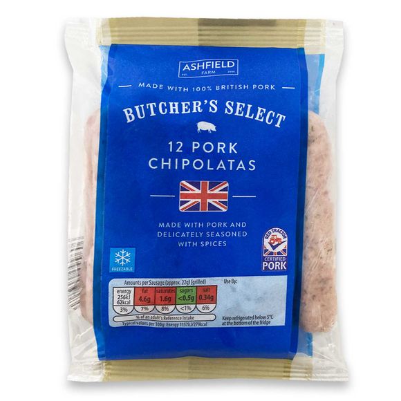 Butcher's Select Pork Chipolatas 340g/12 Pack