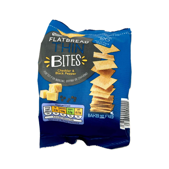 Foodie Market Flat Bread Thin Bites Cheddar & Black Pepper 50g