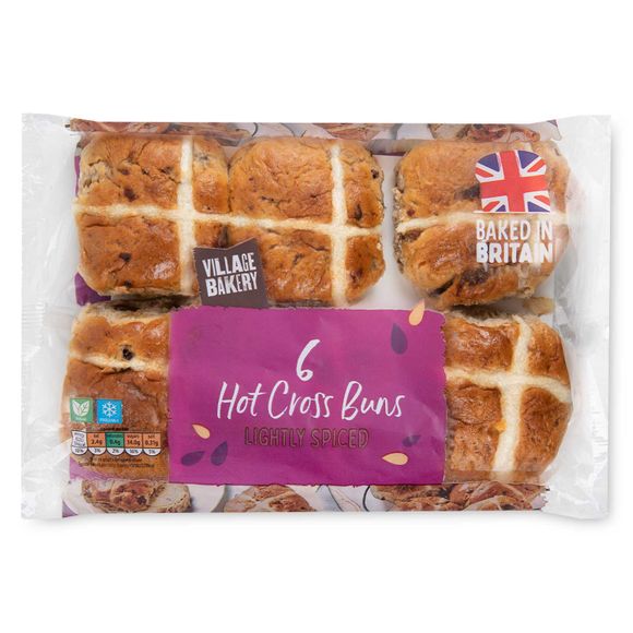 Village Bakery Hot Cross Buns 420g/6 Pack