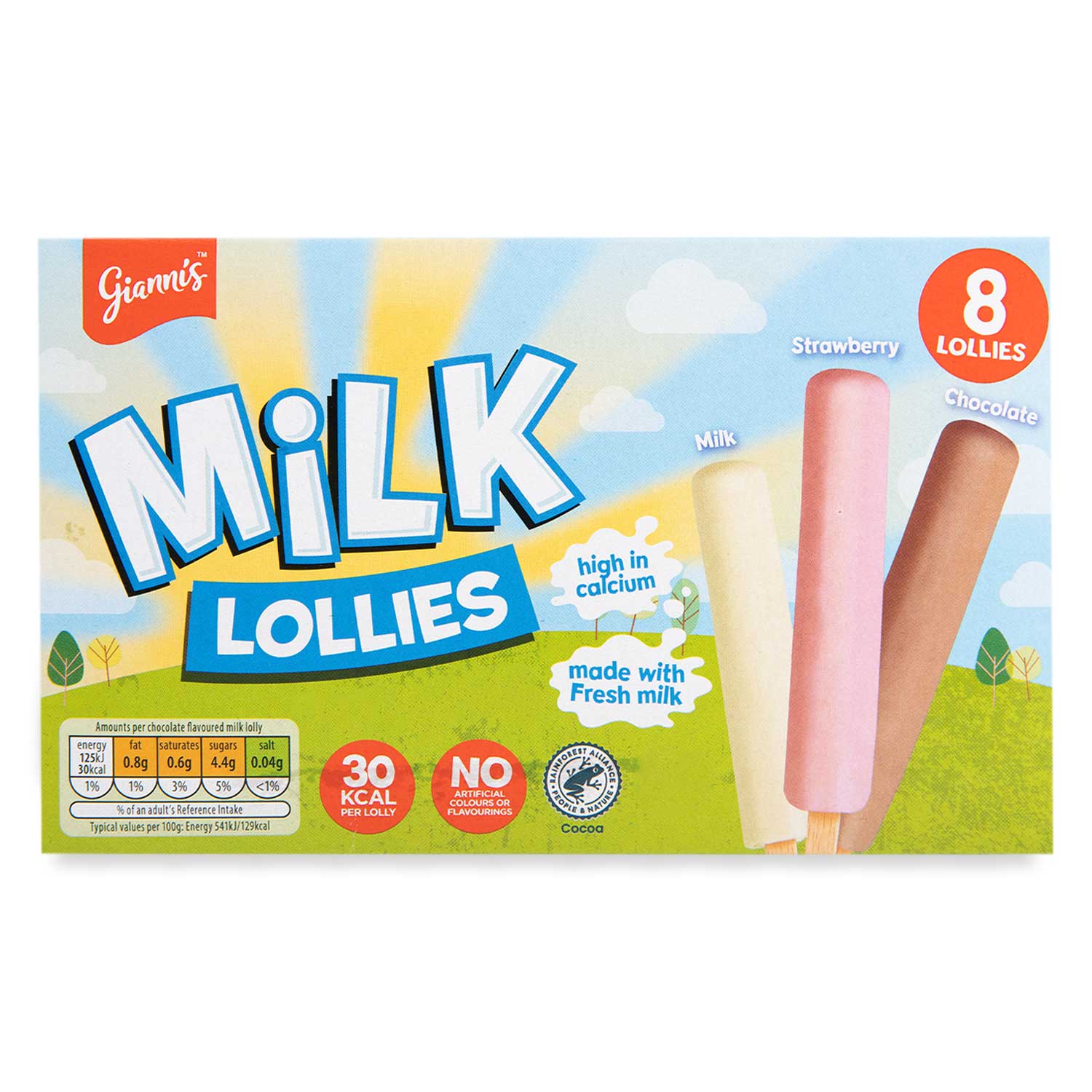 Gianni's Milk Lollies 8x23g