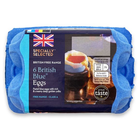 Specially Selected Rich & Creamy British Blue Free Range Eggs 6 Pack