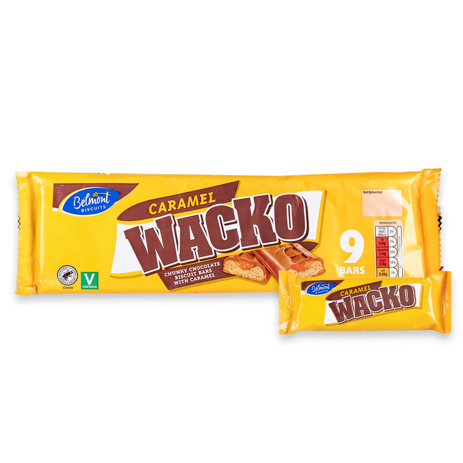 Belmont Caramel Wacko Biscuit Bars 189g/9 Pack