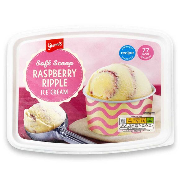 Gianni's Soft Scoop Raspberry Ripple Ice Cream 2 Litres