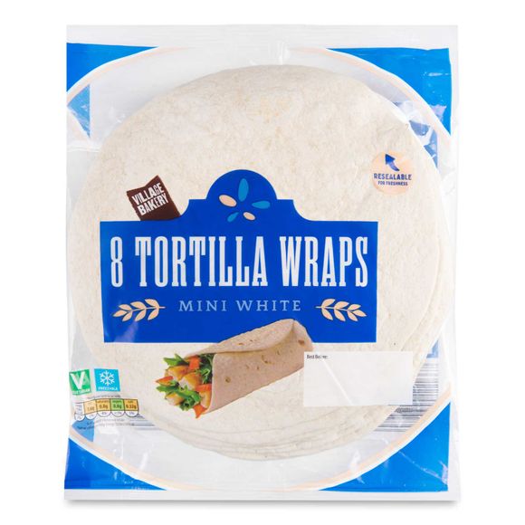 Village Bakery Mini White Tortilla Wraps 8x31g