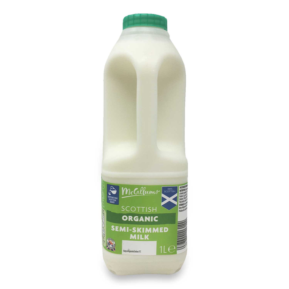 McCallums Scottish Organic Semi-skimmed Milk 1l