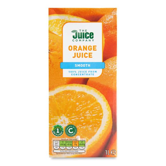 The Juice Company Smooth Orange Juice From Concentrate 1l