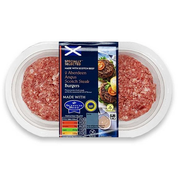 Specially Selected Aberdeen Angus Scotch Steak Burgers 340g/2 Pack