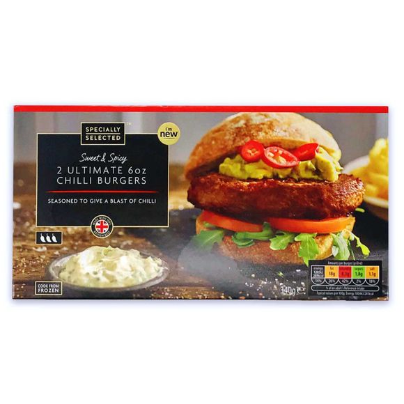 Specially Selected 2 Ultimate 6oz Chilli Burgers 340g