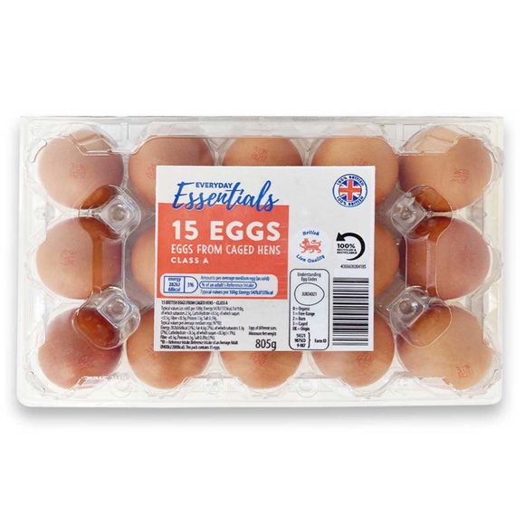 Everyday Essentials Mixed Weight British Eggs 15 Pack