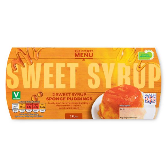 Dessert Menu Syrup Sponge Puddings 2x110g