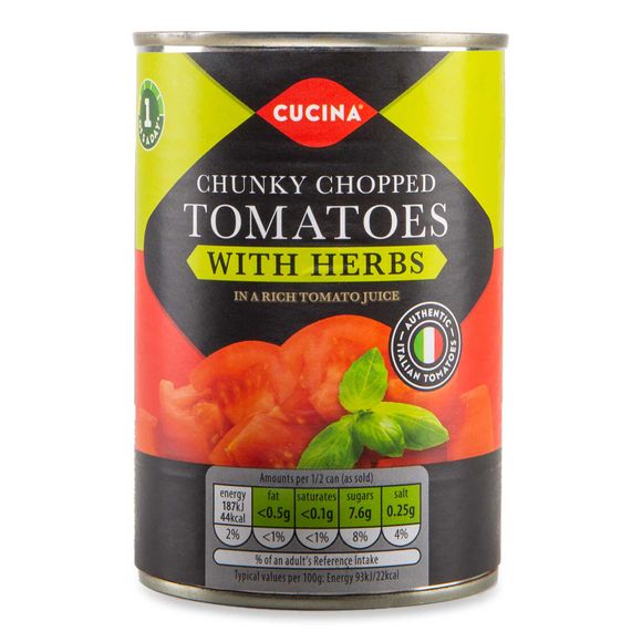 Cucina Chunky Chopped Tomatoes With Herbs In Tomato Juice 400g