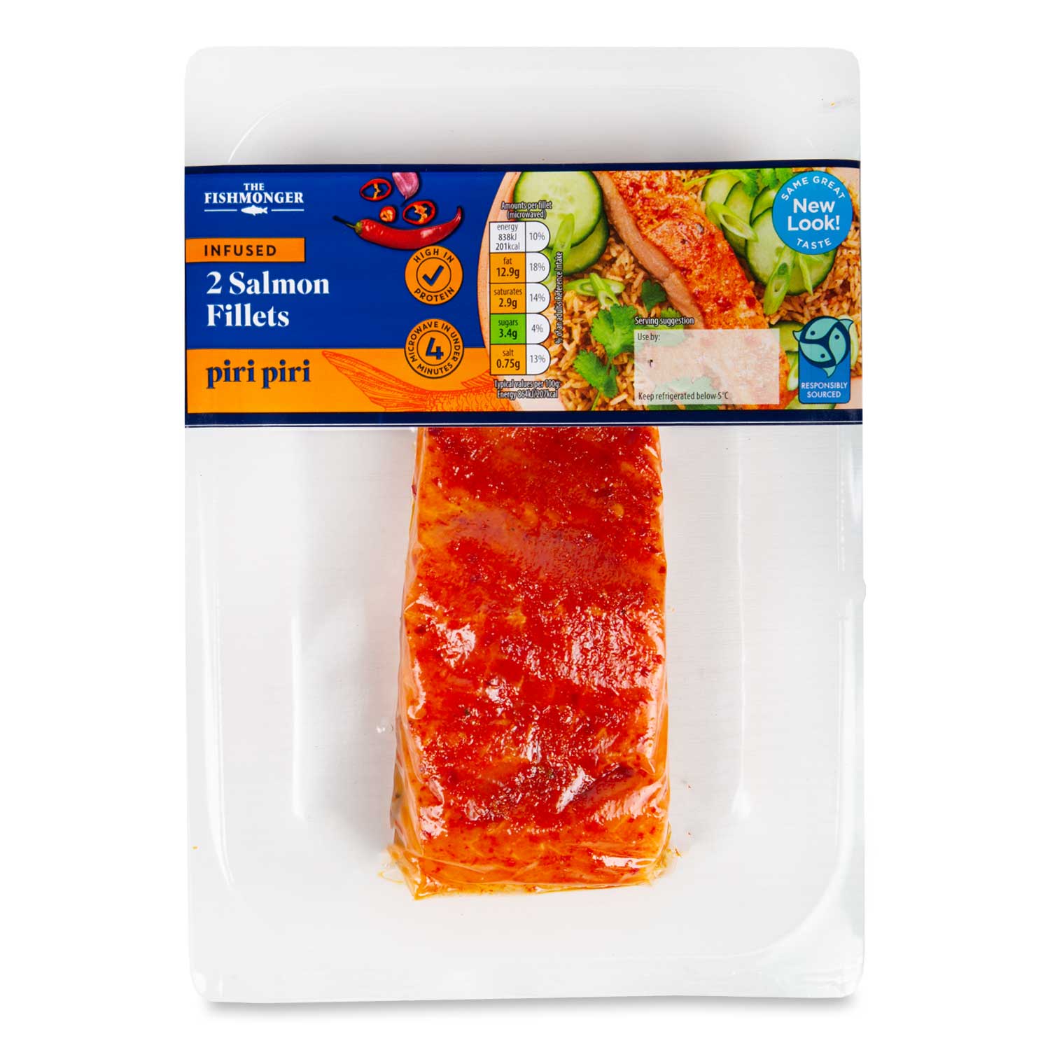 The Fishmonger Piri Piri Infused Salmon Fillets 220g