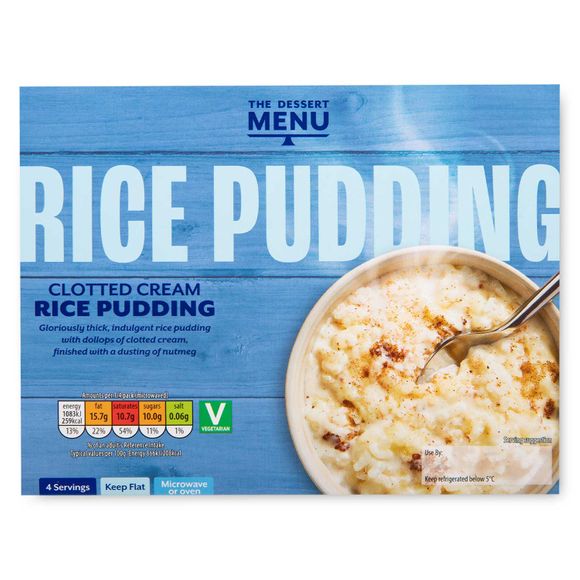 Dessert Menu Clotted Cream Rice Pudding 500g