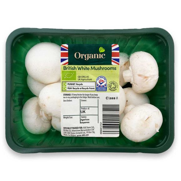 Just Organic White Mushrooms 300g