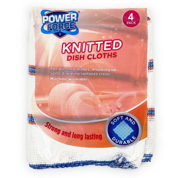 Powerforce Knitted Dish Cloths 4 Pack