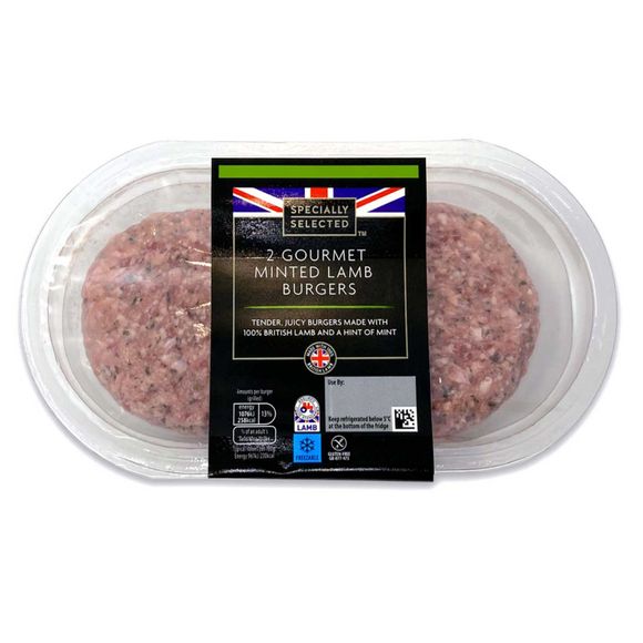 Specially Selected 2 Gourmet Minted Lamb Burgers 340g