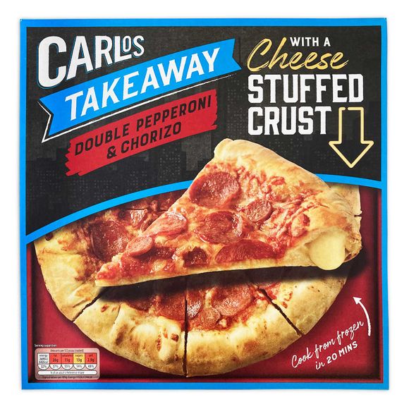 Carlos Takeaway Double Pepperoni & Chorizo Pizza 493g