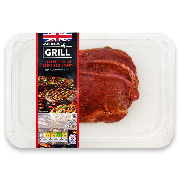 Ashfields Habanero Chilli Beef Sizzle Steaks 300g