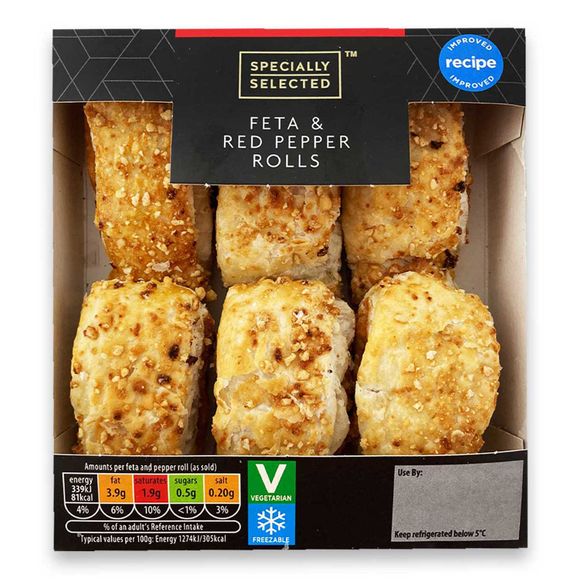 Specially Selected Feta & Red Pepper Rolls 160g