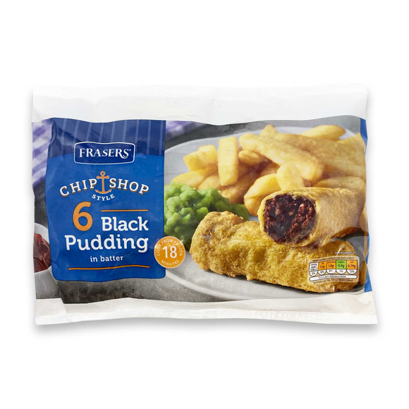 Frasers Chip Shop Style 6 Black Pudding In Batter 420g/6 Pack