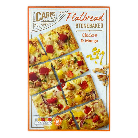 Carlos Stonebaked Flatbread Chicken & Mango Pizza 390g