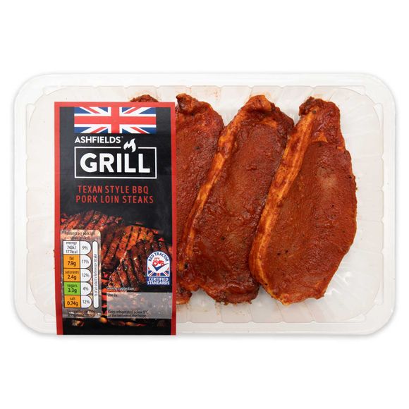 Ashfields Grill 100% British Pork Memphis BBQ Pork Loin Steaks 440g