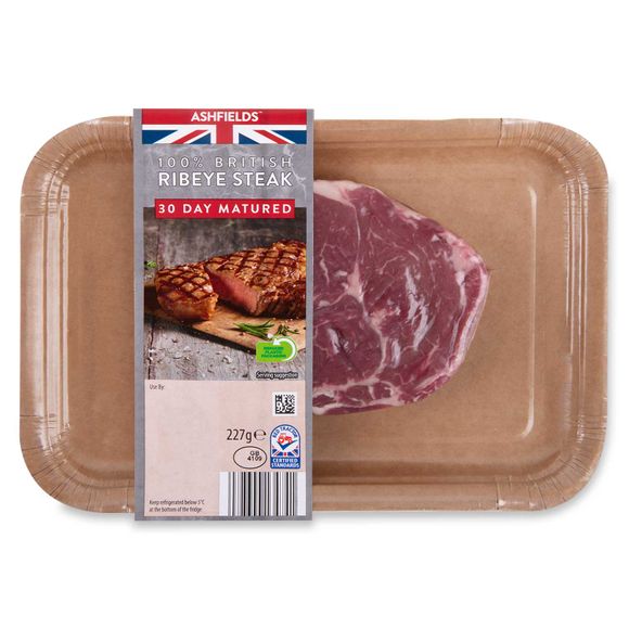 Ashfields 30 Day Matured British Ribeye Steak 227g