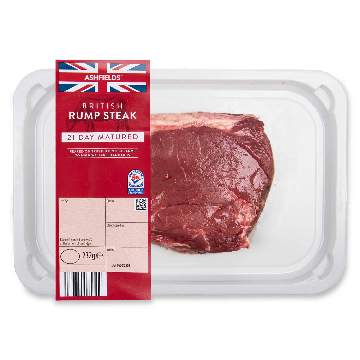 Ashfields British 21 Day Matured Rump Steak 232g