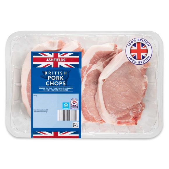 Ashfields 100% British 4 Pork Chops 700g