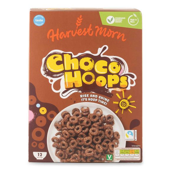 Harvest Morn Choco Hoops 375g