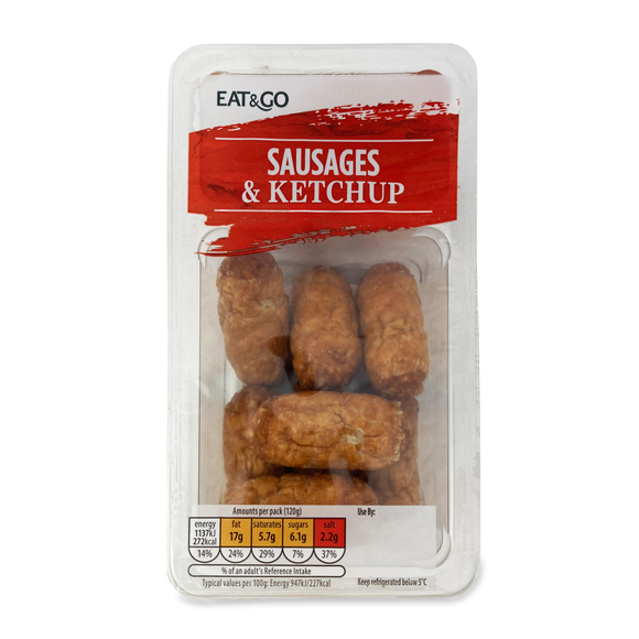 Eat & Go Cocktail Sausages & Ketchup 120g