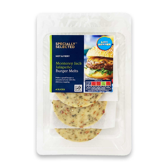 Specially Selected Monterey Jack Jalapeño Burger Melts 100g