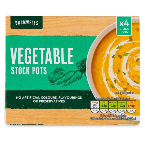 Bramwells Vegetable Stock Pots 4x24g Pots