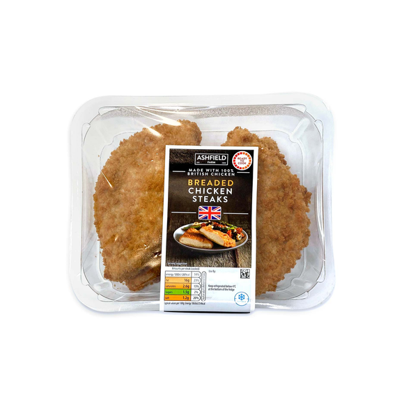 Ashfield Farm British Breaded Chicken Steaks 505g