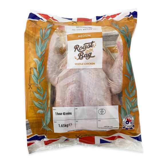 Ashfields 100% British Medium Roast In The Bag Whole Chicken 1.65kg