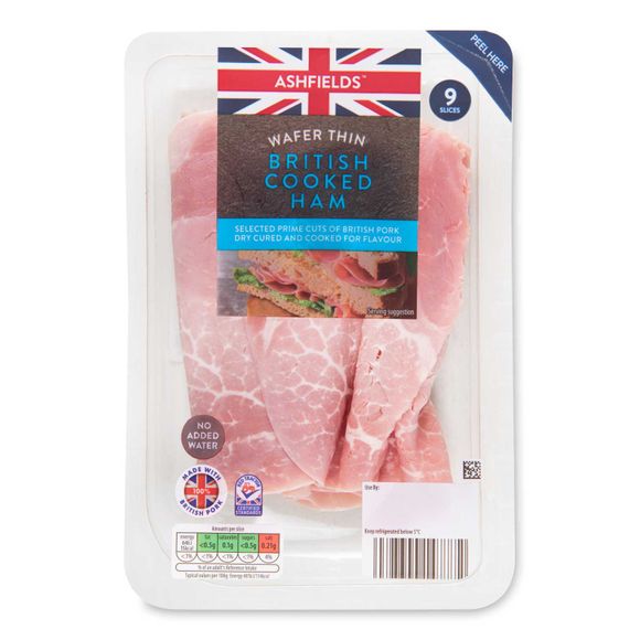 Ashfields Wafer Thin Cooked Ham Slices 120g