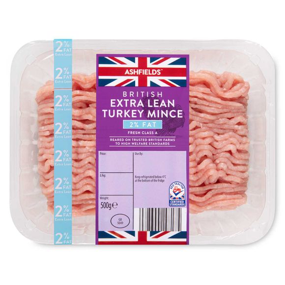 Ashfields British Lean Turkey Mince 2% Fat 500g