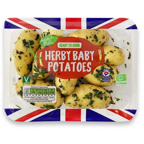 Nature's Pick Herby Baby Potatoes 385g