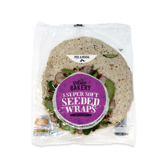 Village Bakery Super Soft Seeded Wraps 8 Pack