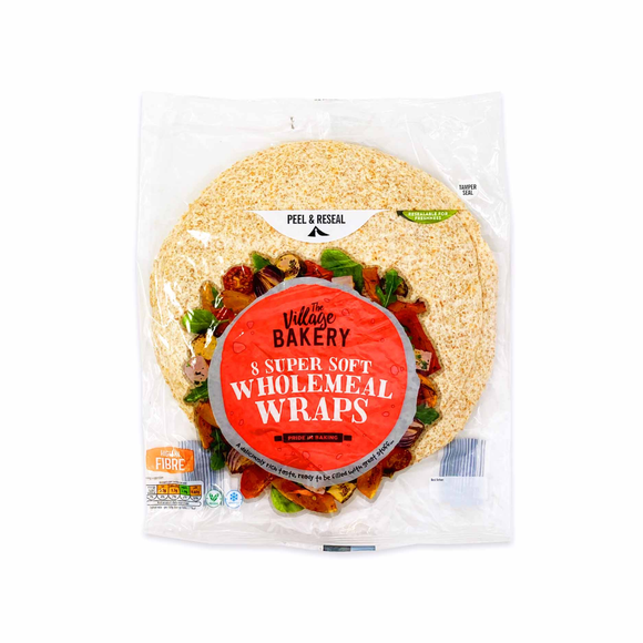 Village Bakery Super Soft Wholemeal Wraps 8 Pack