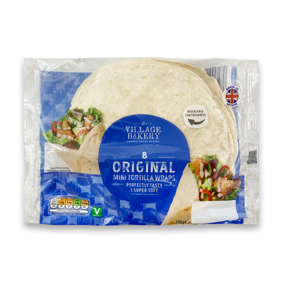 Village Bakery 8 Super Soft Mini Original Wraps 248g