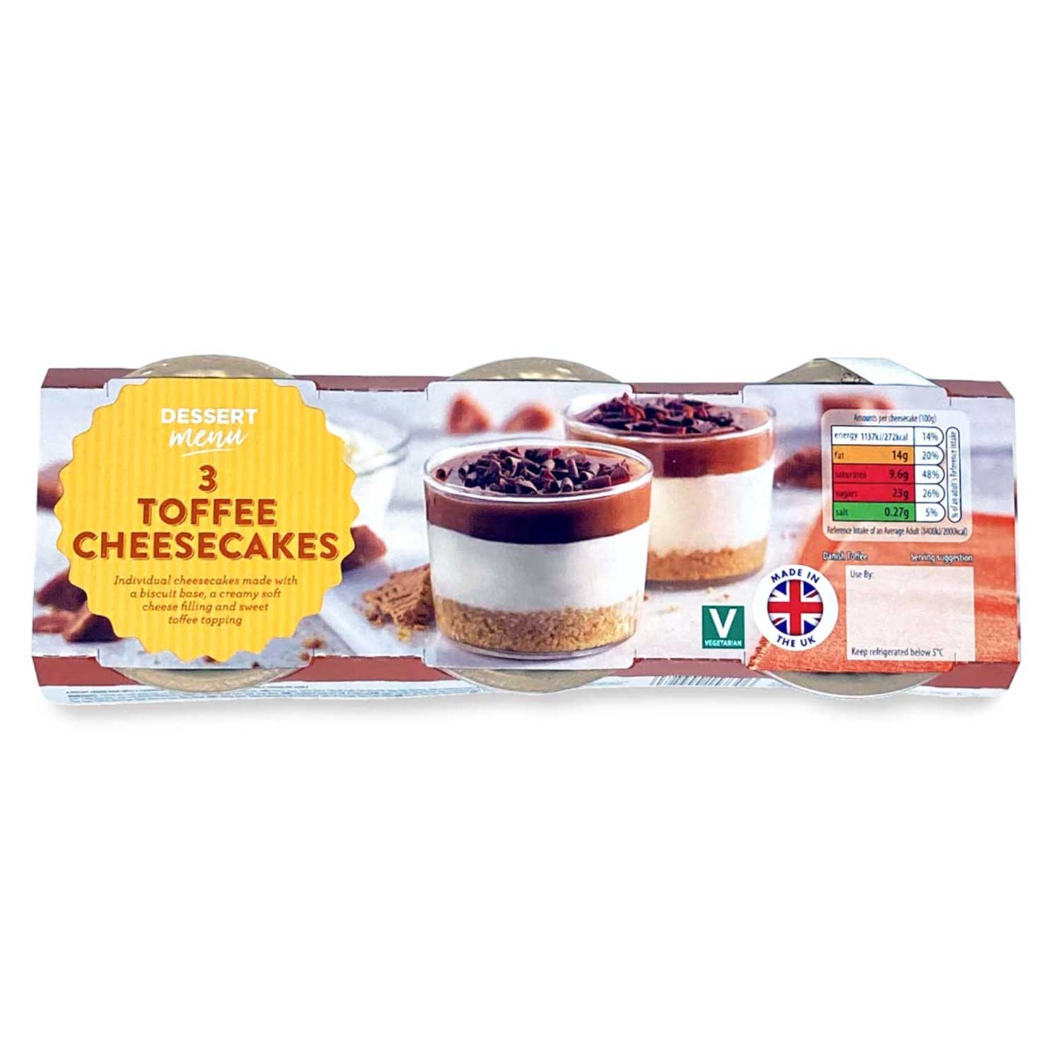 Dessert Menu Toffee Cheesecakes 3x100g