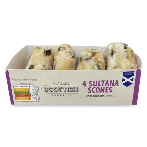 Authentic Scottish Bakeries Sultana Scones 240g/4 Pack