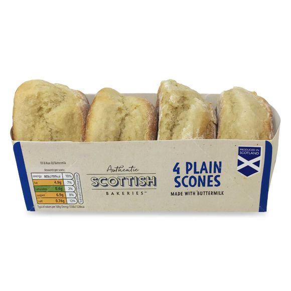 Authentic Scottish Bakeries Plain Scones 240g/4 Pack