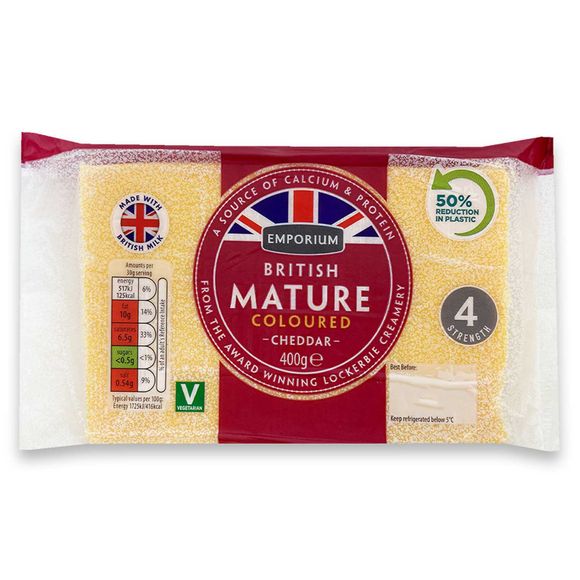 Emporium British Mature Coloured Cheddar 400g